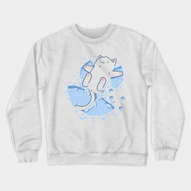 Cat Snow Angel Crewneck Sweatshirt by vo_maria